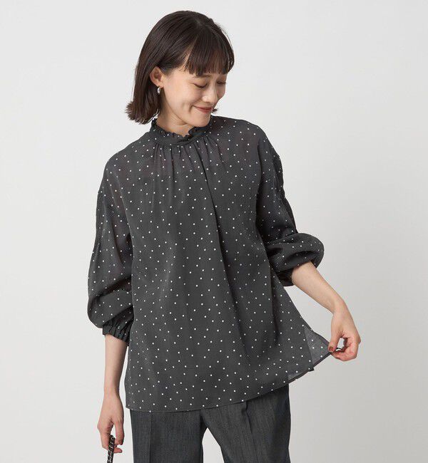UNITED ARROWS green label relaxing「シアー 襟フリル ブラウス」|シャツ・ブラウス|