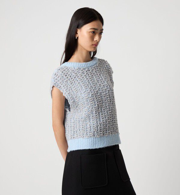EMMEL REFINES「＜EMMEL REFINES＞EM ポコフワ 2WAY ニットベスト」|ニット・セーター|