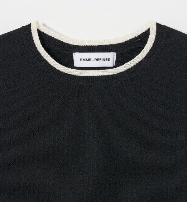 EMMEL REFINES「＜EMMEL REFINES＞EM スウェットライク クルーネック ニットプルオーバー」|ニット・セーター|