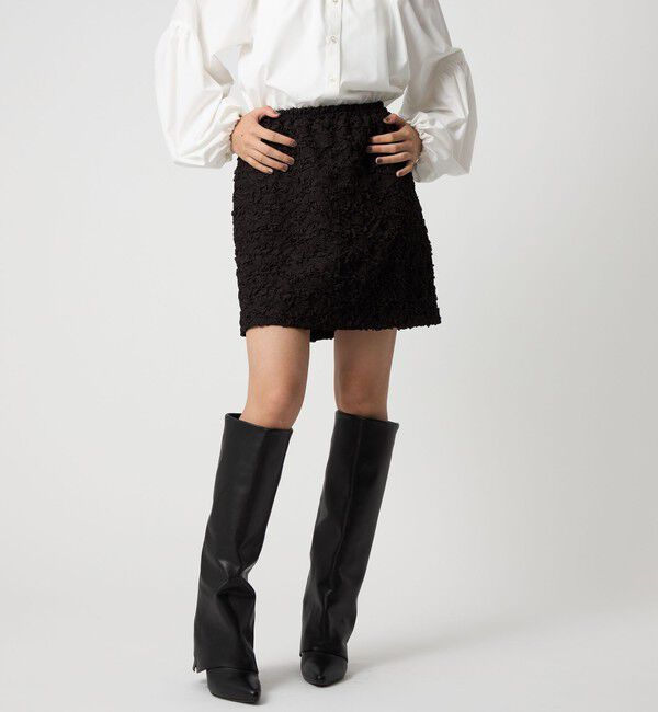 EMMEL REFINES「＜EMMEL REFINES＞EM フクレジャカード ミニスカート」|スカート|