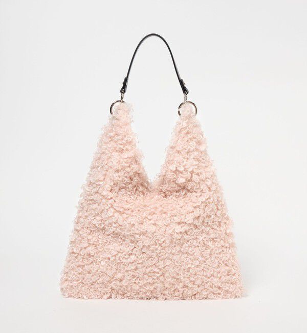 EMMEL REFINES「＜EMMEL REFINES＞EM カーリー フェイクファー １ショルダー トートバッグ」|トートバッグ|LT.PINK