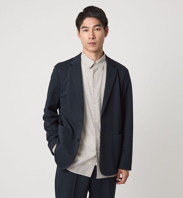 UNITED ARROWS green label relaxing「ポリエステル トリコット リラックス ジャケット」|テーラードジャケット|NAVY