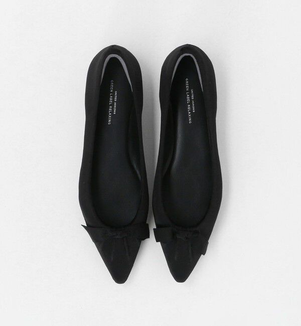 UNITED ARROWS green label relaxing「ポインテッド タックリボン フラットシューズ 撥水 」|パンプス|