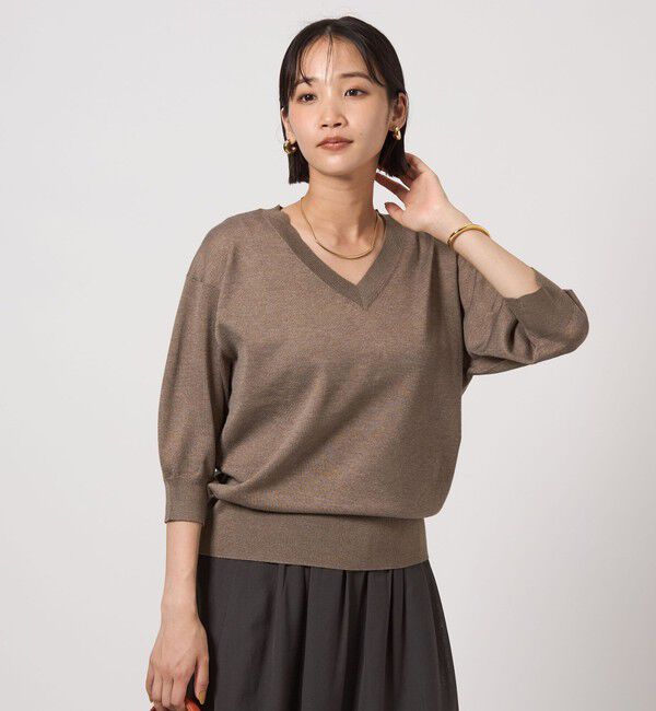 UNITED ARROWS green label relaxing「ブライトフォルム Vネック ニット プルオーバー」|ニット・セーター|
