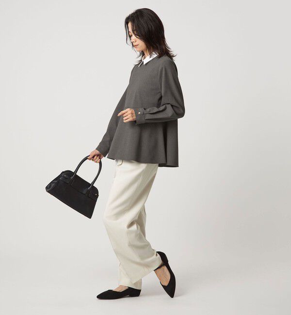 UNITED ARROWS green label relaxing「［size SHORT/TALLあり］キチントボトムス カバー ワイド パンツ オフホワイト」|スラックス|