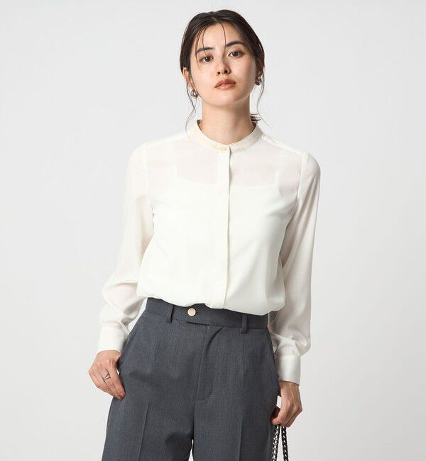 UNITED ARROWS green label relaxing「バイカラー ブラウス」|シャツ・ブラウス|OFF WHITE