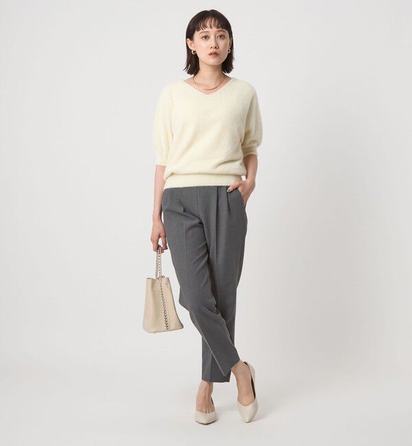 UNITED ARROWS green label relaxing「［size SHORT/TALLあり］ダブルクロス テーパード パンツ ウォッシャブル ストレッチ」|スラックス|