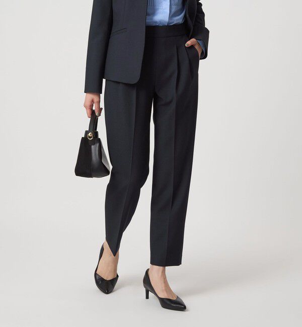 UNITED ARROWS green label relaxing「［size SHORT/TALLあり］ダブルクロス テーパード パンツ ウォッシャブル ストレッチ」|スラックス|