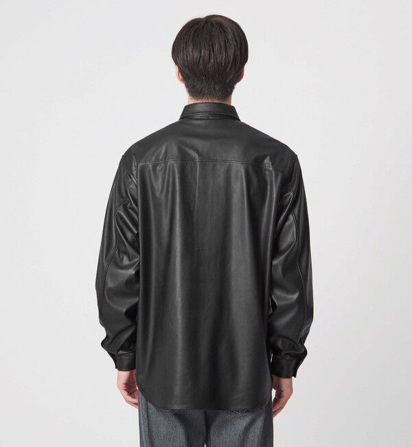 UNITED ARROWS green label relaxing「レザーライク ジャストルーズ シャツ」|シャツ・ブラウス|