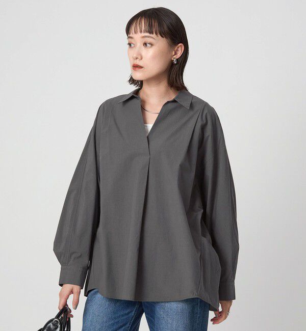 UNITED ARROWS green label relaxing「スキッパー ドルマン シャツ」|シャツ・ブラウス|DK.GRAY
