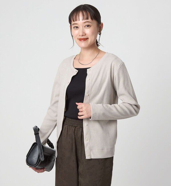 UNITED ARROWS green label relaxing「メランジ ブークレ 2WAY カーディガン」|カーディガン|BEIGE