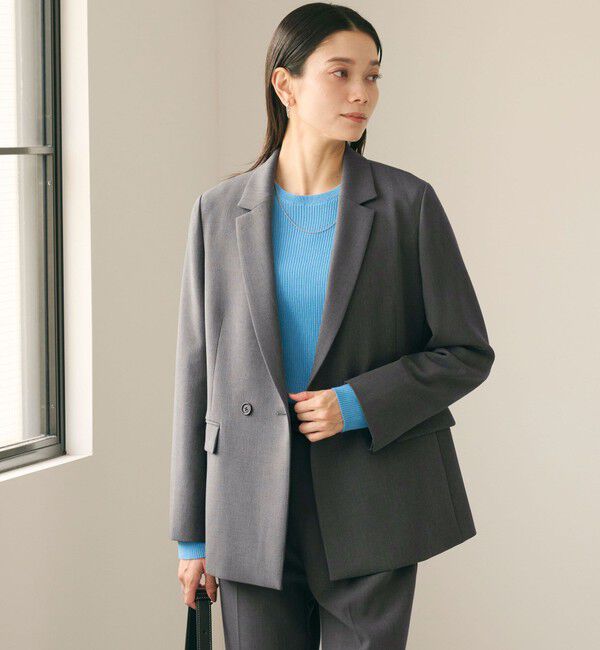 UNITED ARROWS green label relaxing「ダブルクロス ダブル ジャケット ウォッシャブル ストレッチ」|テーラードジャケット|