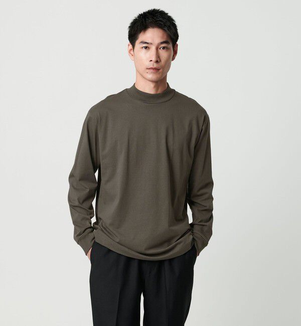 UNITED ARROWS green label relaxing「LONG FIBER COTTON クリア モックネック 長袖 Tシャツ」|Tシャツ・カットソー|