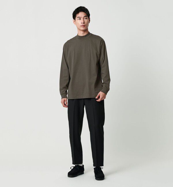 UNITED ARROWS green label relaxing「LONG FIBER COTTON クリア モックネック 長袖 Tシャツ」|Tシャツ・カットソー|