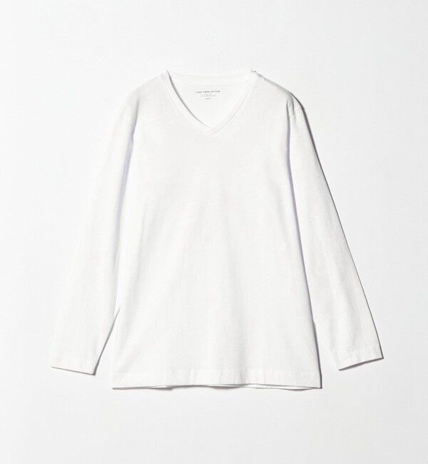UNITED ARROWS green label relaxing「LONG FIBER COTTON クリア Vネック 長袖 Tシャツ」|Tシャツ・カットソー|