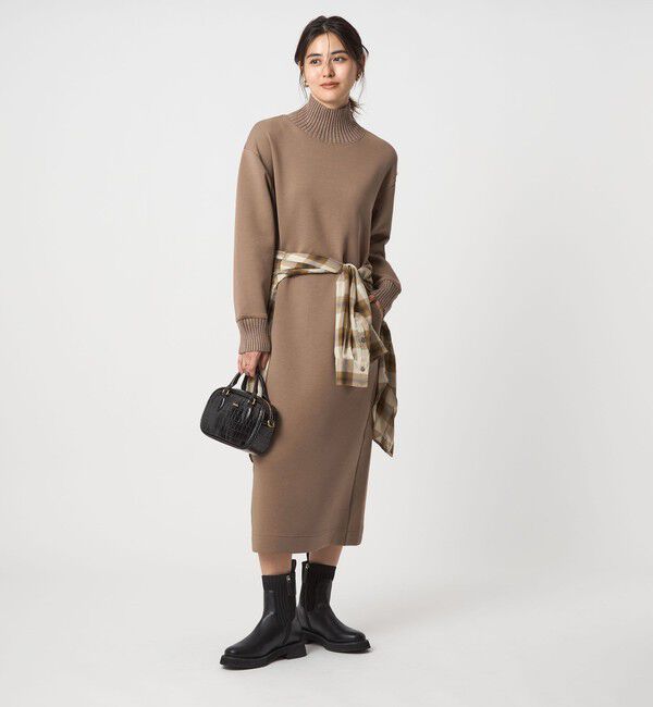 UNITED ARROWS green label relaxing「ダンボール ハイネック ワンピース」|ワンピース|