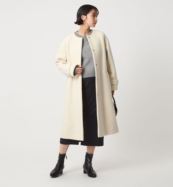 UNITED ARROWS green label relaxing「［size SHORTあり］SENTDALE WOOL セントデールウール ノーカラー コート」|ノーカラーコート|