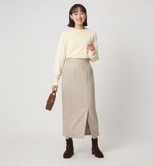 UNITED ARROWS green label relaxing「［size SHORTあり］スラブ サイド スリット タイト スカート」|タイト|