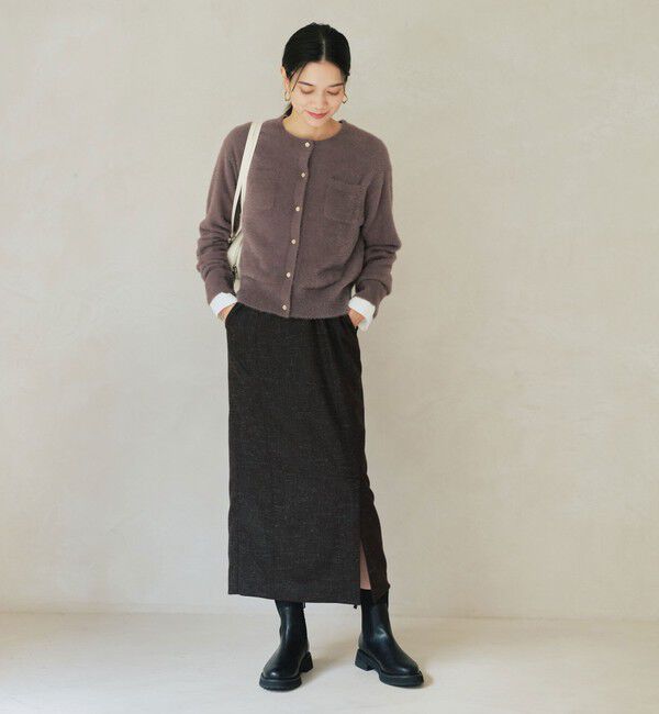 UNITED ARROWS green label relaxing「［size SHORTあり］スラブ サイド スリット タイト スカート」|タイト|