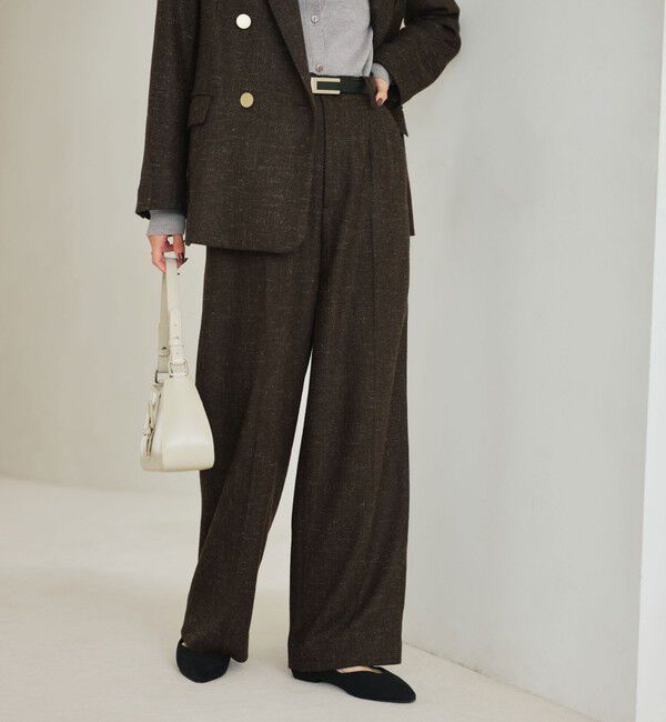 UNITED ARROWS green label relaxing「［size SHORT/TALLあり］スラブ ワイド ストレート パンツ」|スラックス|