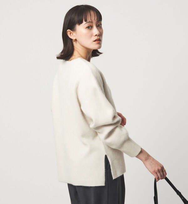 UNITED ARROWS green label relaxing「FOXブレンド フォルム Vネック ニット プルオーバー」|ニット・セーター|