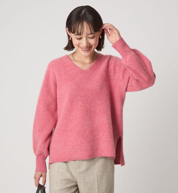 UNITED ARROWS green label relaxing「FOXブレンド フォルム Vネック ニット プルオーバー」|ニット・セーター|