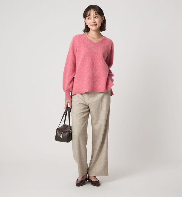 UNITED ARROWS green label relaxing「FOXブレンド フォルム Vネック ニット プルオーバー」|ニット・セーター|