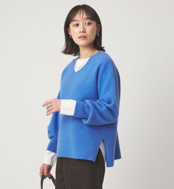 UNITED ARROWS green label relaxing「FOXブレンド フォルム Vネック ニット プルオーバー」|ニット・セーター|