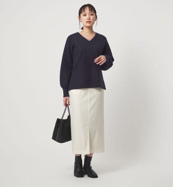 UNITED ARROWS green label relaxing「FOXブレンド フォルム Vネック ニット プルオーバー」|ニット・セーター|