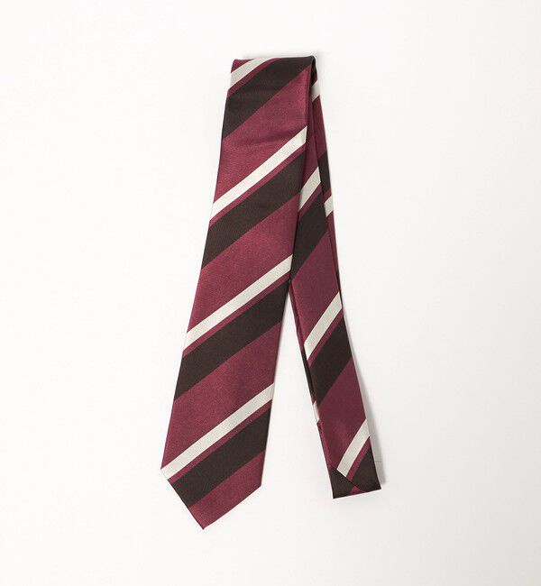 UNITED ARROWS green label relaxing「GLR シルク2 8.0cm ストライプ3 ネクタイ」|ネクタイ・蝶ネクタイ|DK.BROWN