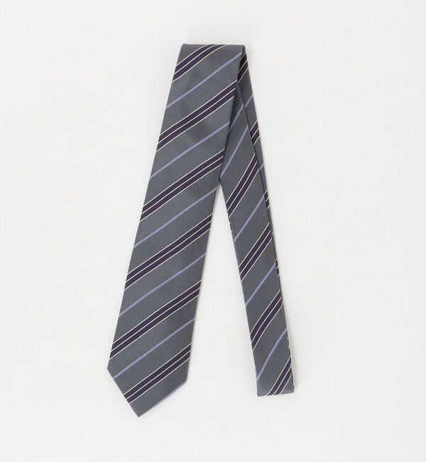 UNITED ARROWS green label relaxing「GLR シルク3 8.0cm ストライプ2 ネクタイ」|ネクタイ・蝶ネクタイ|DK.GRAY