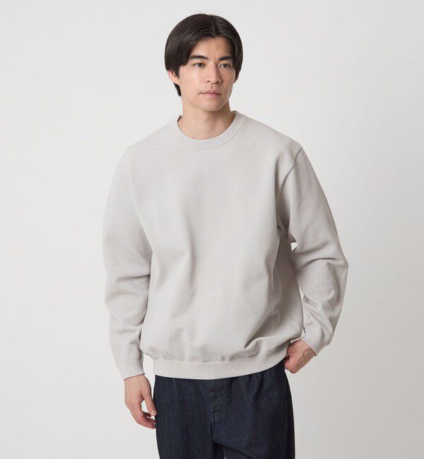 UNITED ARROWS green label relaxing「ポリエステル タック編み クルーネック 長袖 ニット」|ニット・セーター|