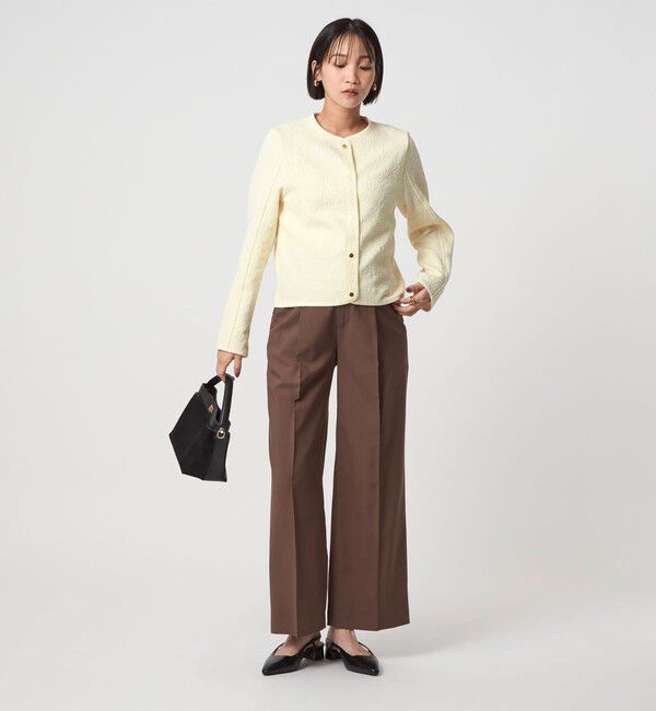 UNITED ARROWS green label relaxing「ブリスタージャカード ノーカラー カットソー カーディガン」|カーディガン|