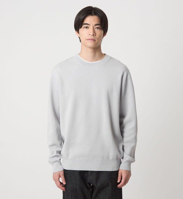 UNITED ARROWS green label relaxing「ポリエステル ウール ミラノリブ クルーネック ニット」|ニット・セーター|