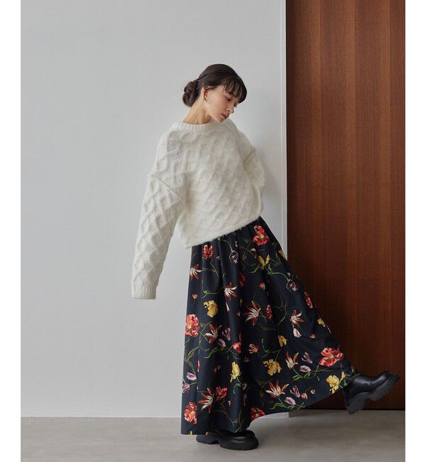 EMMEL REFINES「＜EMMEL REFINES＞EM ミディアムフラワープリント ボリューム スカート」|スカート|