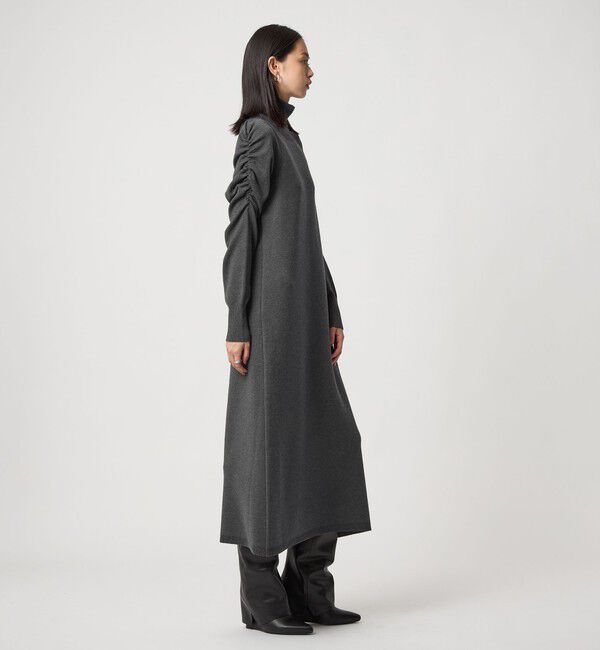 EMMEL REFINES「＜EMMEL REFINES＞EM ギャザーパフスリーブ タートルニット ワンピース」|ワンピース|