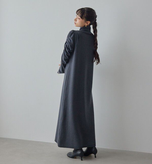 EMMEL REFINES「＜EMMEL REFINES＞EM ギャザーパフスリーブ タートルニット ワンピース」|ワンピース|