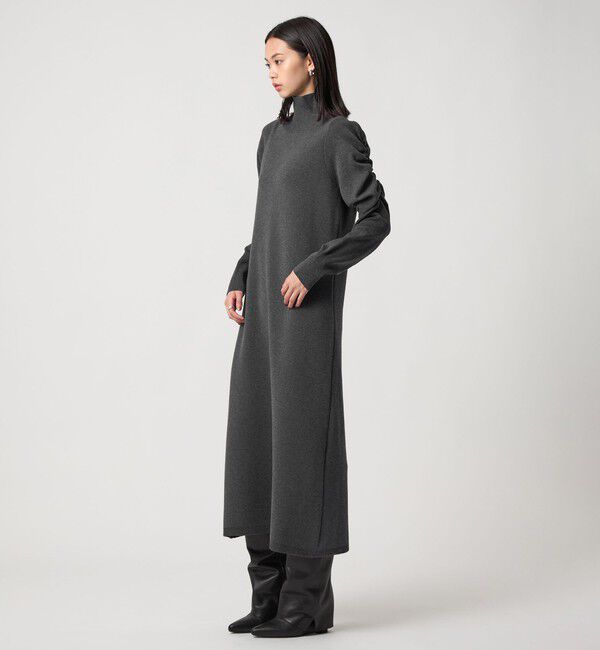 EMMEL REFINES「＜EMMEL REFINES＞EM ギャザーパフスリーブ タートルニット ワンピース」|ワンピース|