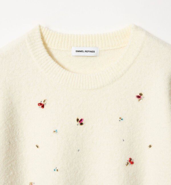 EMMEL REFINES「＜EMMEL REFINES＞EM HW フラッフィー ビジュー ニット プルオーバー」|ニット・セーター|