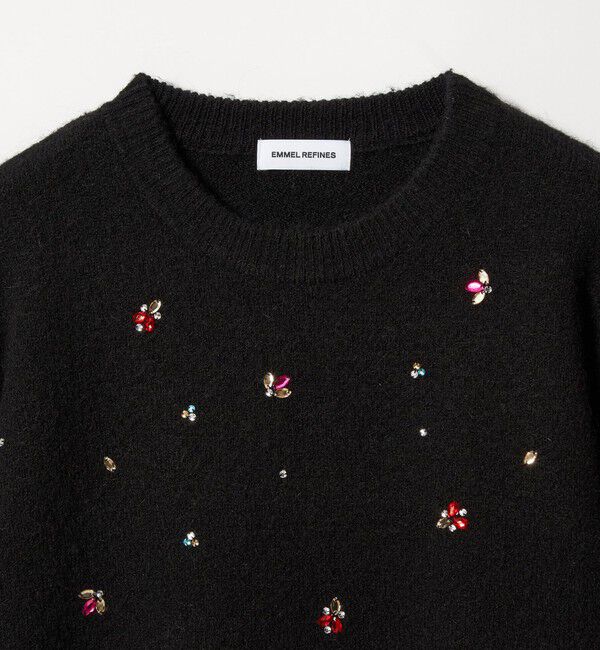 EMMEL REFINES「＜EMMEL REFINES＞EM HW フラッフィー ビジュー ニット プルオーバー」|ニット・セーター|