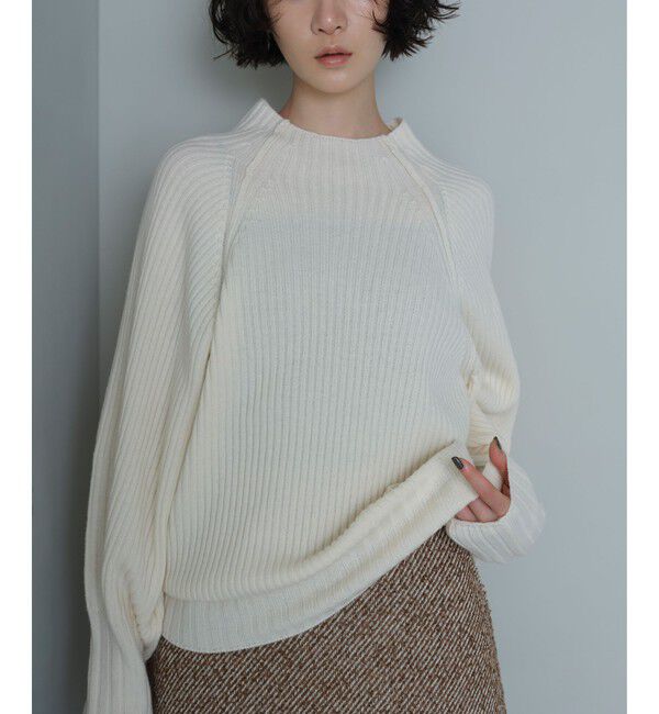 EMMEL REFINES「＜EMMEL REFINES＞EM リブ ボトルネック ニットプルオーバー」|ニット・セーター|OFF WHITE