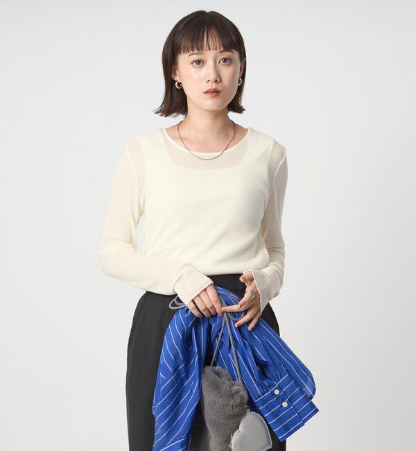 UNITED ARROWS green label relaxing「テレコ クルーネック プルオーバー」|Tシャツ・カットソー|OFF WHITE