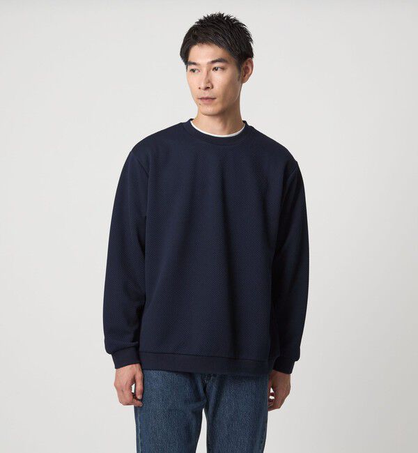 UNITED ARROWS green label relaxing「ツイル パフ クルーネック カットソー」|Tシャツ・カットソー|NAVY