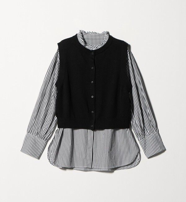 UNITED ARROWS green label relaxing「ニットベスト&times;フリルネック ブラウス」|シャツ・ブラウス|