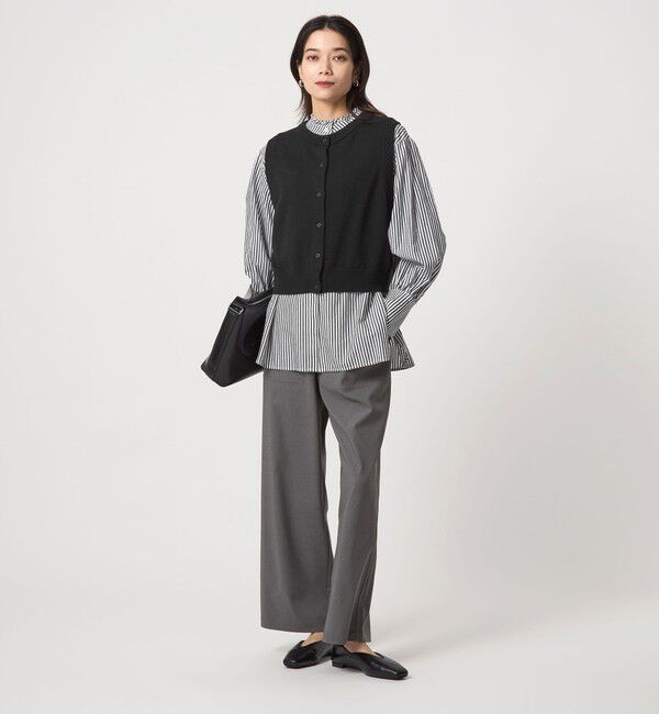 UNITED ARROWS green label relaxing「ニットベスト&times;フリルネック ブラウス」|シャツ・ブラウス|