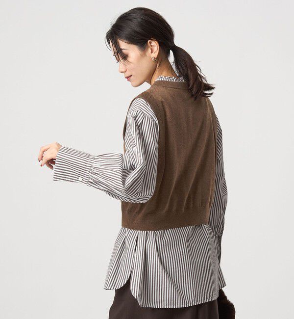 UNITED ARROWS green label relaxing「ニットベスト&times;フリルネック ブラウス」|シャツ・ブラウス|