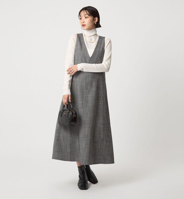 UNITED ARROWS green label relaxing「［size SHORTあり］TWEEDY  ツイーディー Vネック フレア ジャンパースカート」|ジャンパースカート|