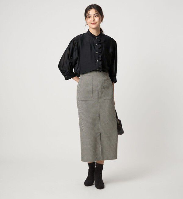 UNITED ARROWS green label relaxing「フロントネック フリル ブラウス」|シャツ・ブラウス|