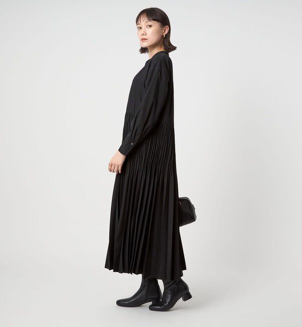 UNITED ARROWS green label relaxing「［size SHORTあり］ワッシャー プリーツ ロングスリーブ ワンピース」|ワンピース|