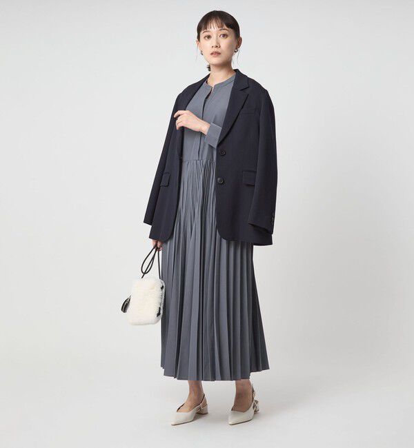 UNITED ARROWS green label relaxing「［size SHORTあり］ワッシャー プリーツ ロングスリーブ ワンピース」|ワンピース|